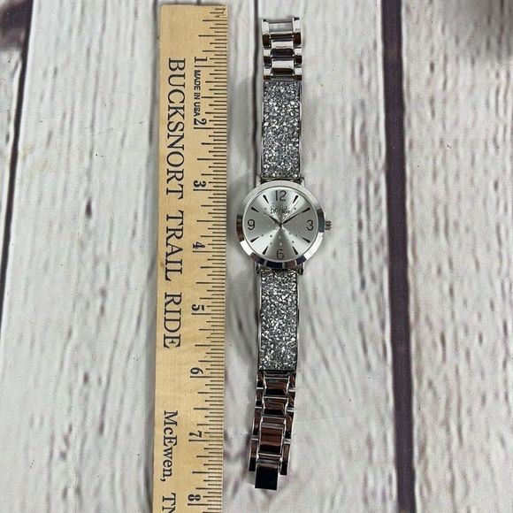 Bob Mackie Silver Glitz Bangle Bracelet Watch Set BM4001-4SS NWT in Gift… - Picture 13 of 15